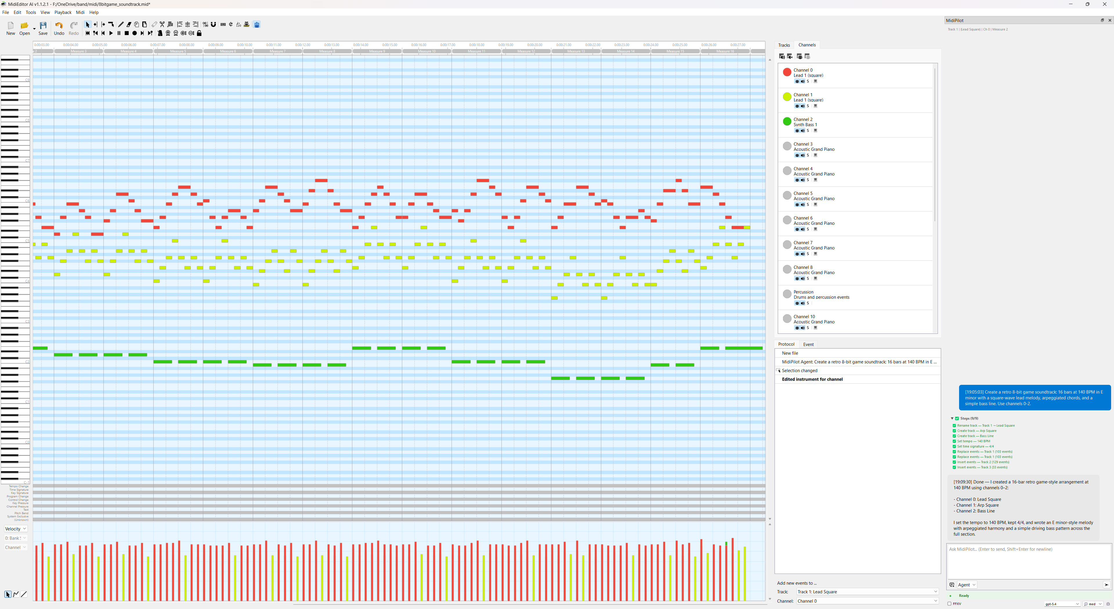 8-bit game soundtrack composed by MidiPilot