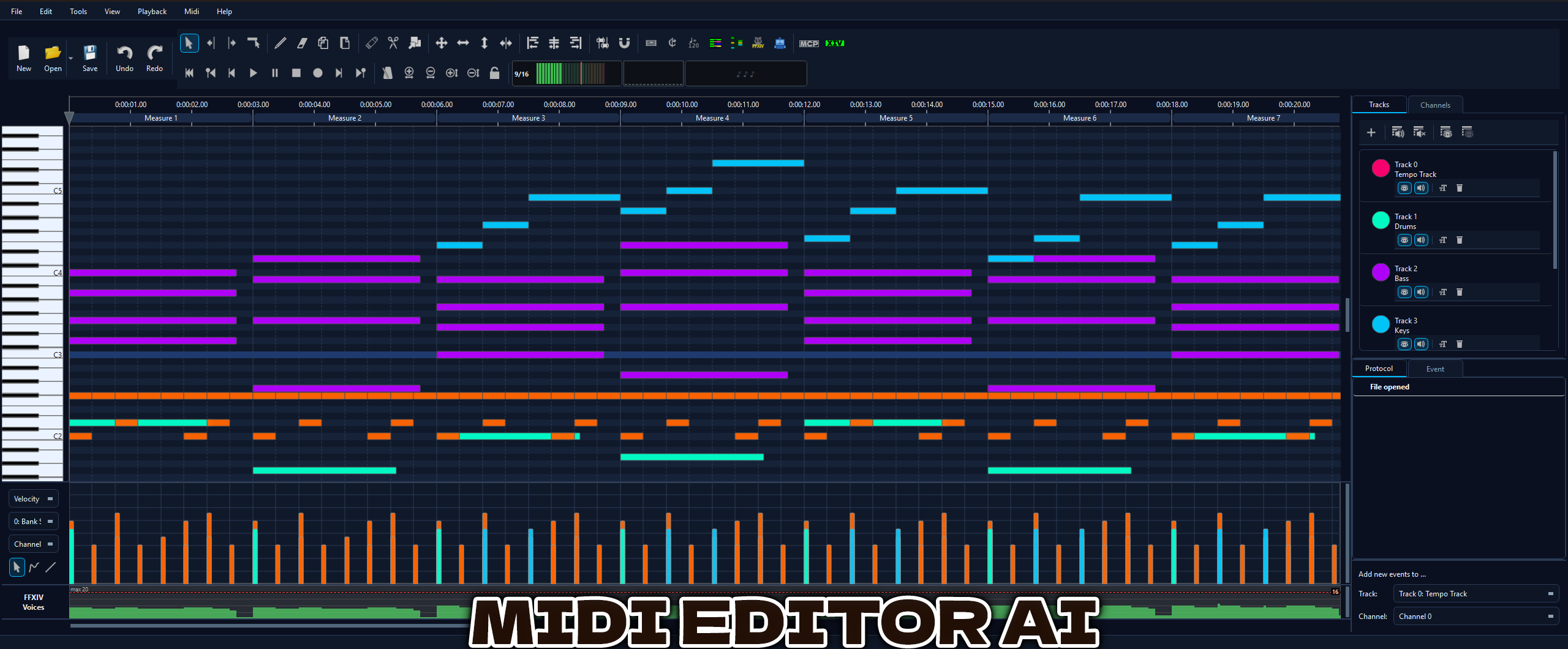 MidiEditor AI Theme Preview