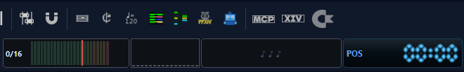 The C64 toolbar button toggling between inactive and active: a Commodore logo that lights up on a glowing chip when on.