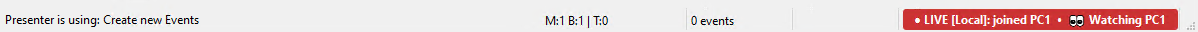 Status bar tip on a viewer showing which editing tool the presenter is currently using.