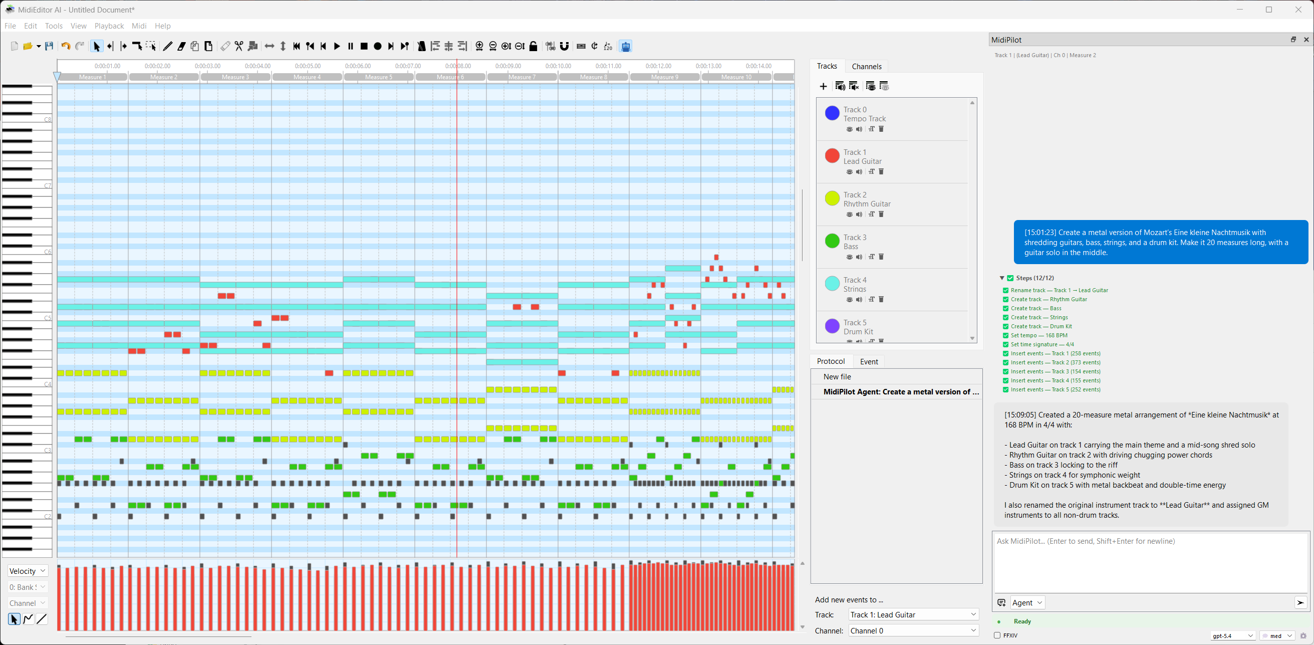 Completed Metal Mozart in the editor