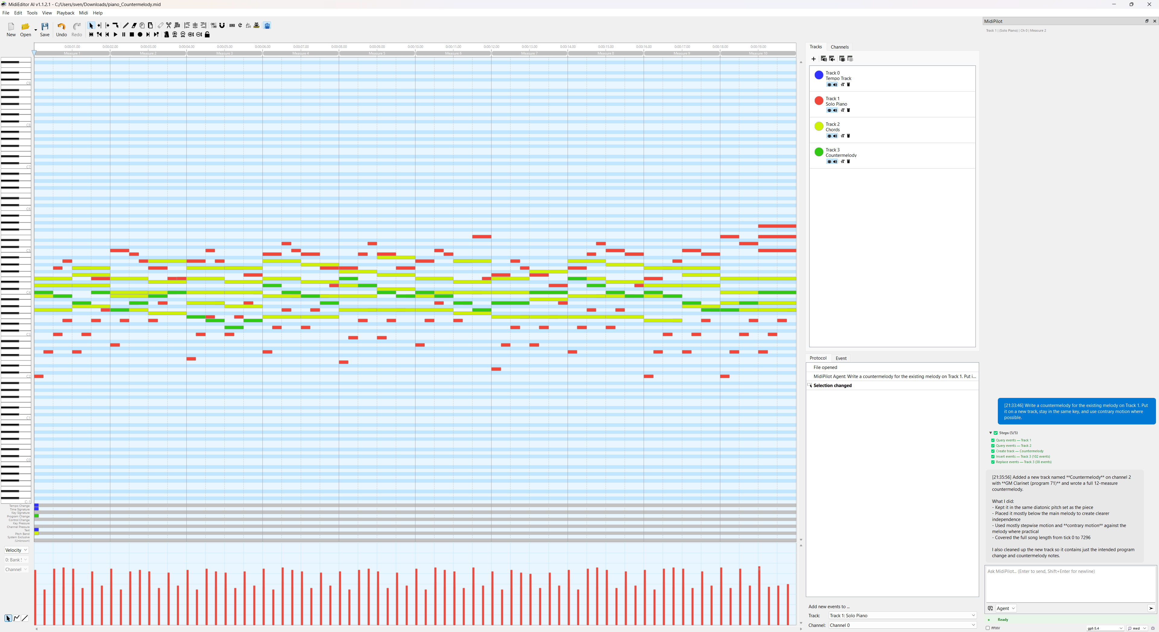 Countermelody with contrary motion